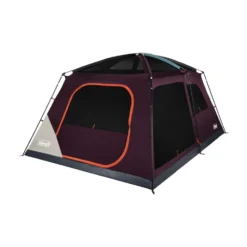 Coleman Skylodge™ 12-Person Camping Tent, Blackberry -Cole Store 12P CbnCnvntnlIntrnlScrnRm BB 1 FrontAngleRight FlyOff WindowsUp