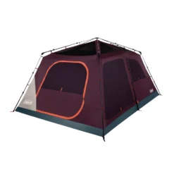 Coleman Skylodge™ 12-Person Instant Camping Tent, Blackberry -Cole Store 12P CbnInstntIntrnlScrnRm BB 1 FrontAngleRight FlyOff WindowsUp