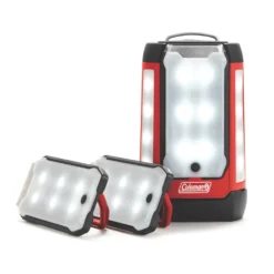 Coleman 3-panel 600 Lumen Lantern -Cole Store 2000032684 coleman multi panel expansion 3 panel lantern trio red straight on 3