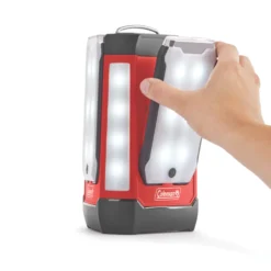 Coleman 3-panel 600 Lumen Lantern -Cole Store 2000032684 coleman multi panel expansion 3 panel lantern trio red straight on 4