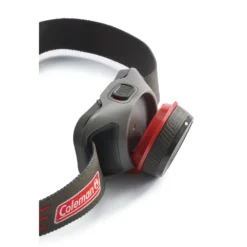 Coleman 300 Lumens LED Headlamp With BatteryGuard™ -Cole Store 2000032704 coleman batteryguard headlamp 150M grey black red light off side view profile