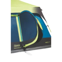 Coleman 10-Person Dark Room Instant Cabin Tent With Rainfly -Cole Store 2000032730 coleman dark room tent 10p hinge door green turquoise detail 1