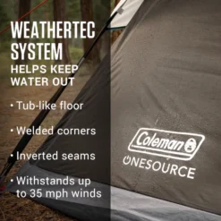 Coleman OneSource™ Rechargeable 4-Person Camping Dome Tent With Airflow System & LED Lighting -Cole Store 2000035457 OneSource ATF 6 1