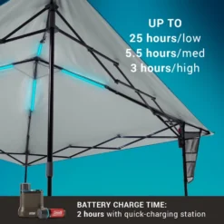 Coleman OneSource™ 10 X 10 Canopy Shelter With LED Lighting & Rechargeable Battery -Cole Store 2000035460 OneSource ATF 4 1