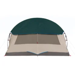 Coleman 4-Person Cabin Tent With Screened Porch, Evergreen -Cole Store 2000035608 Coleman 2020 US FlyOn StraightOn Back WindowClosed RET