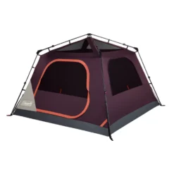 Coleman Skylodge™ 4-Person Instant Camping Tent, Blackberry -Cole Store 4P CbnInstnt Blckbrry 2 FrontAngleRight FlyOff