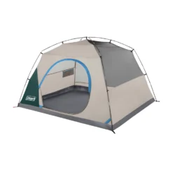 Coleman Skydome™ 6-Person Camping Tent With Full-Fly Vestibule, Evergreen 17 Coleman Skydome™ 6-Person Camping Tent With Full-Fly Vestibule, Evergreen -Cole Store 6P DmVstblFllFly Evrgrn 3 FrontAngle FlyOff DoorOpen