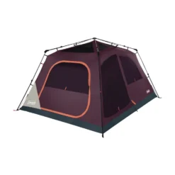 Coleman Skylodge™ 8-Person Instant Camping Tent, Blackberry -Cole Store 8P CbnInstntIntrnlScrnRm BB 1 FrontAngleRight FlyOff WindowsUp