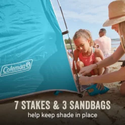 Coleman Skyshade™ Small Compact Beach Shade, Caribbean Sea 13 Coleman Skyshade™ Small Compact Beach Shade, Caribbean Sea -Cole Store Coleman 2000037508 Skyshade CaribbeanSea ATF5