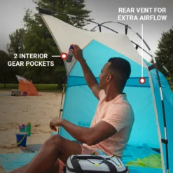 Coleman Skyshade™ Small Compact Beach Shade, Caribbean Sea 14 Coleman Skyshade™ Small Compact Beach Shade, Caribbean Sea -Cole Store Coleman 2000037508 Skyshade CaribbeanSea ATF6