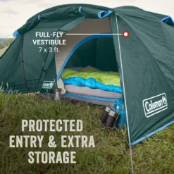 Coleman Skydome™ 2-Person Camping Tent With Full-Fly Vestibule, Evergreen 11 Coleman Skydome™ 2-Person Camping Tent With Full-Fly Vestibule, Evergreen -Cole Store Coleman 2000037514 Skydome FullFlyVest 2P ATF3