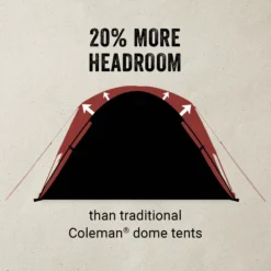Coleman Skydome™ 8-Person Camping Tent With Screen Room, Rock Grey -Cole Store Coleman 2000037520 Skydome Screenroom4P ATF5 1