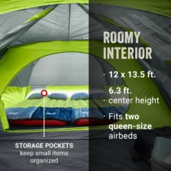 Coleman Skydome™ 8-Person Camping Tent With Screen Room, Rock Grey -Cole Store Coleman 2000037524 Skydome ScreenRoom 8P ATF6