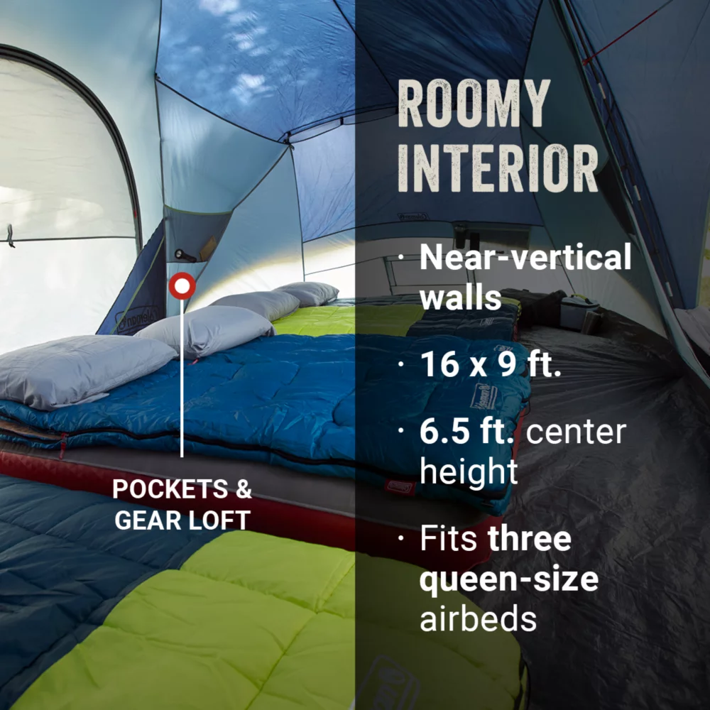 Coleman Skydome™ 10-Person Camping Tent XL, Blue Nights 5 Coleman Skydome™ 10-Person Camping Tent XL, Blue Nights - Image 3