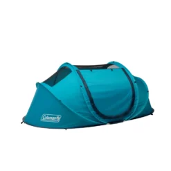 Coleman 2-Person Camp Burst™ Pop-Up Tent 15 Coleman 2-Person Camp Burst™ Pop-Up Tent -Cole Store PopUpTent 2P ScubaBlue Hero 3 4 Fly Off 0004 v2